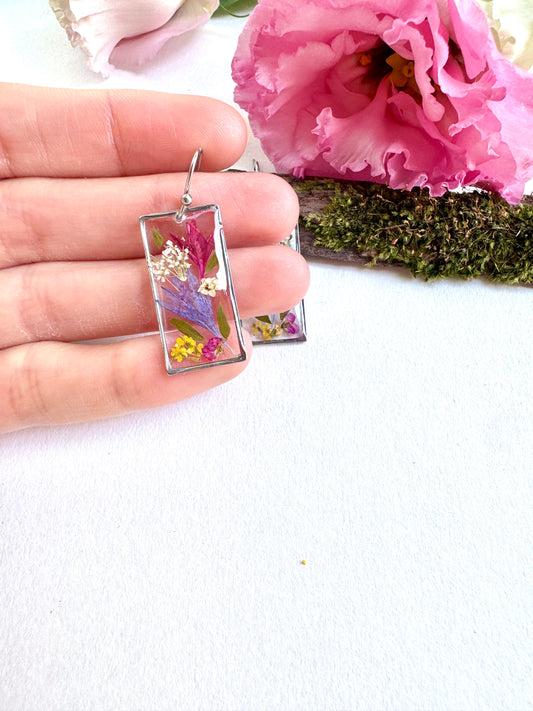 Cornflower bouquet Big Earrings