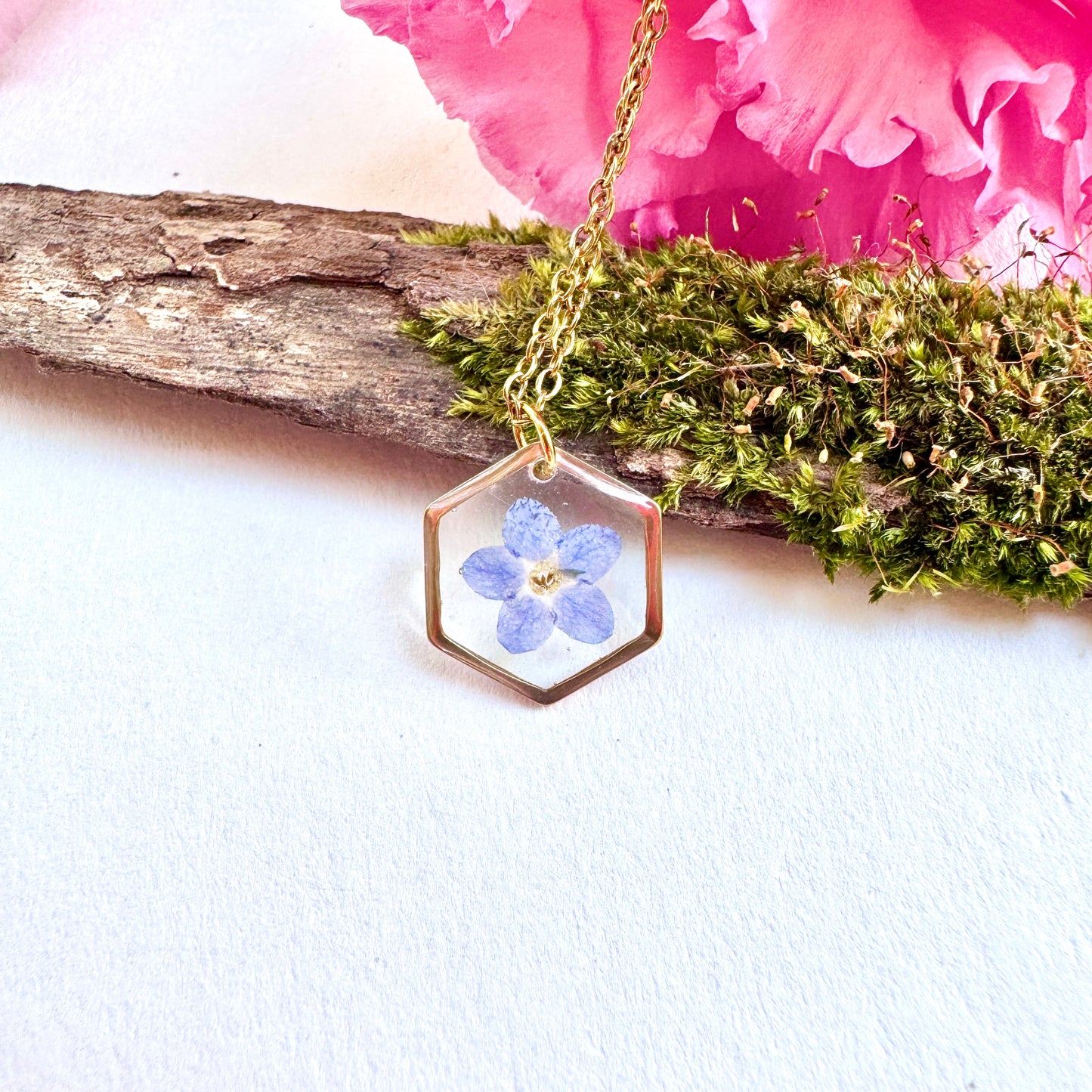 Forget Me Not flower Necklace