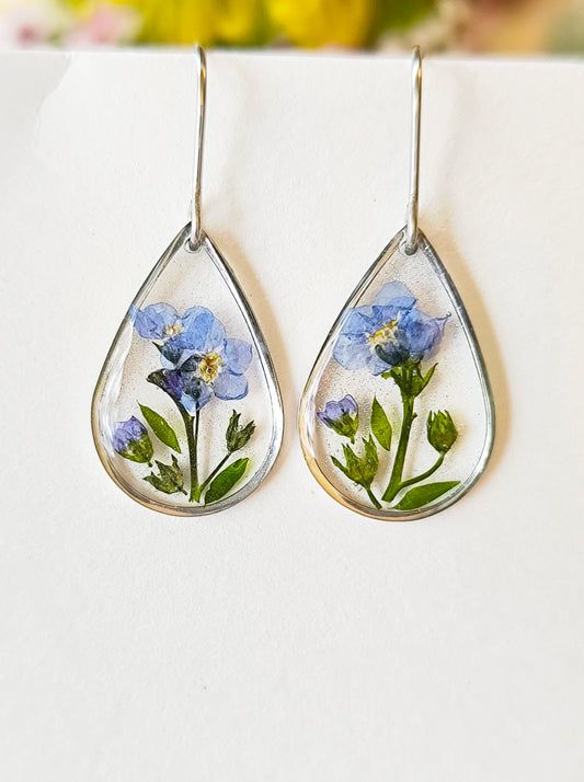 Blue flower Earrings
