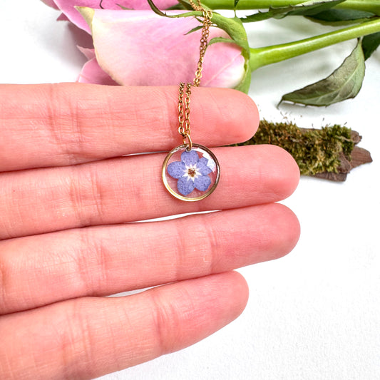 Forget Me Not flower Necklace