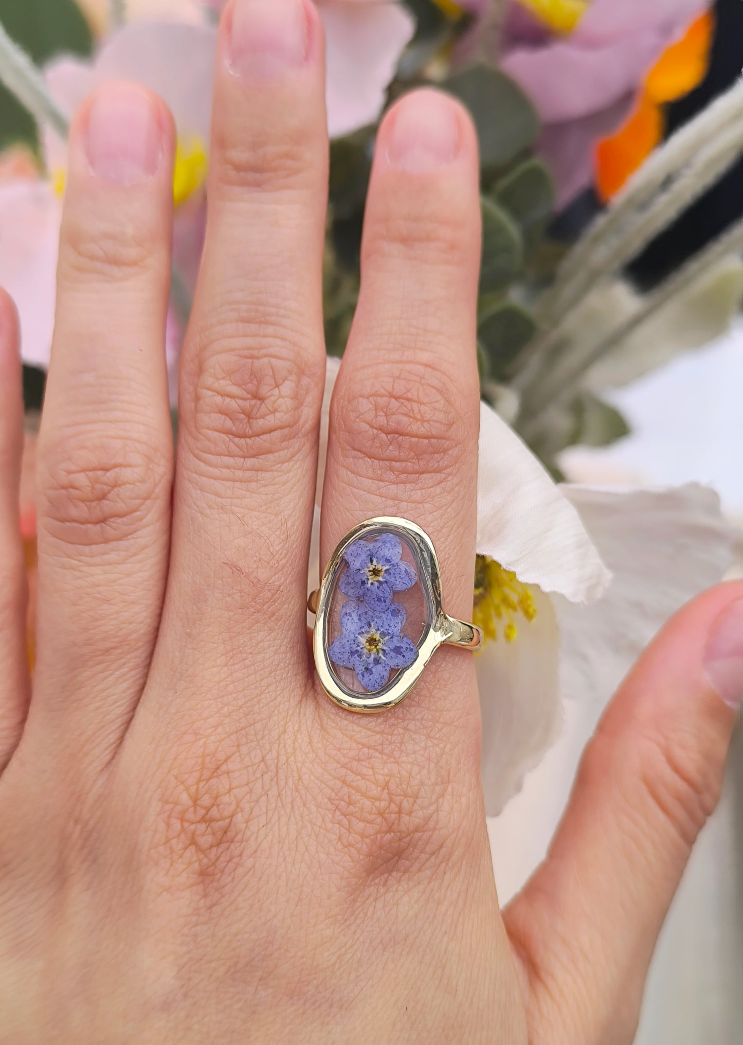 Bloomed Forget me Not Ring