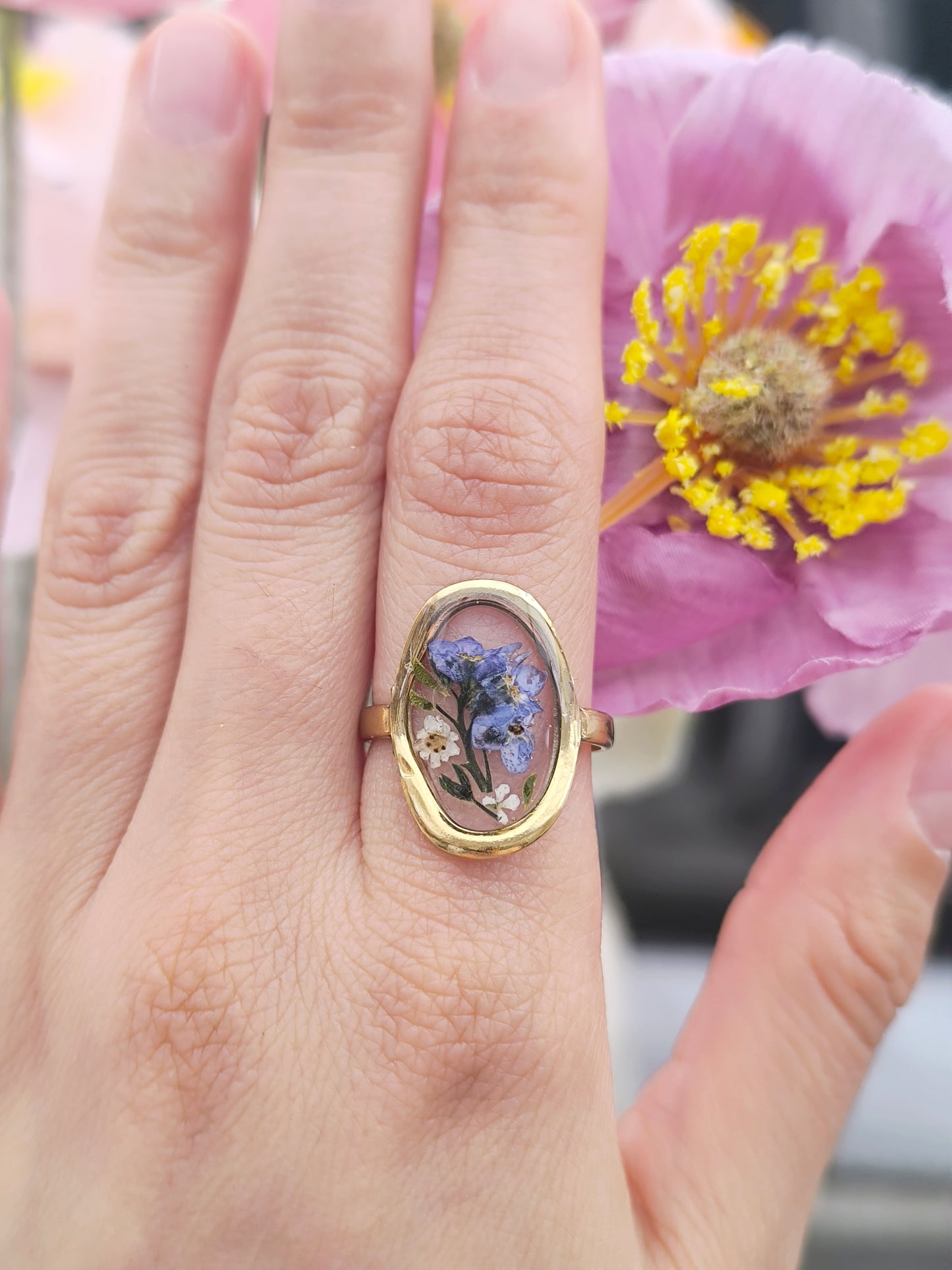 Gold Forget me not Ring