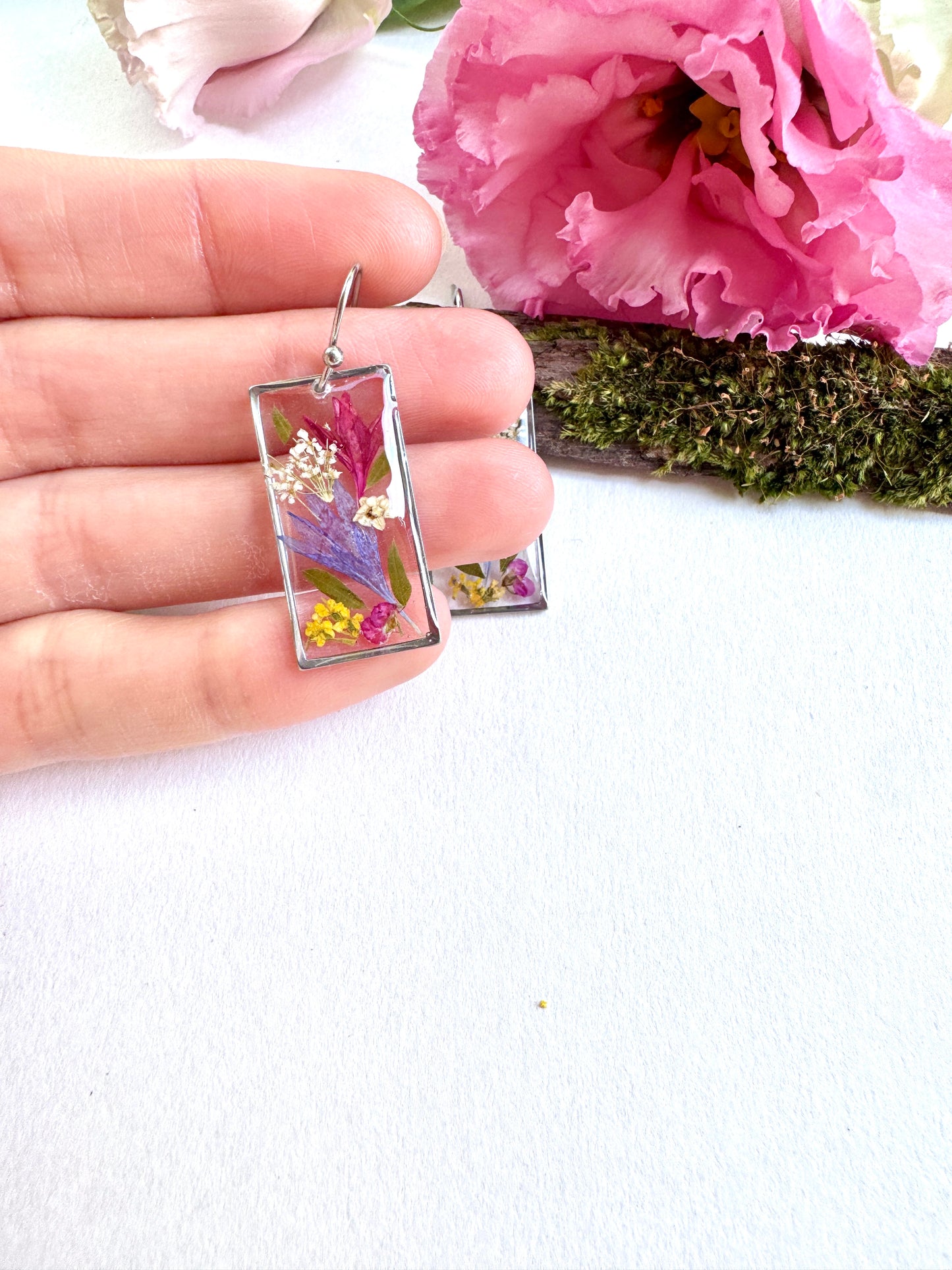 Cornflower bouquet Big Earrings