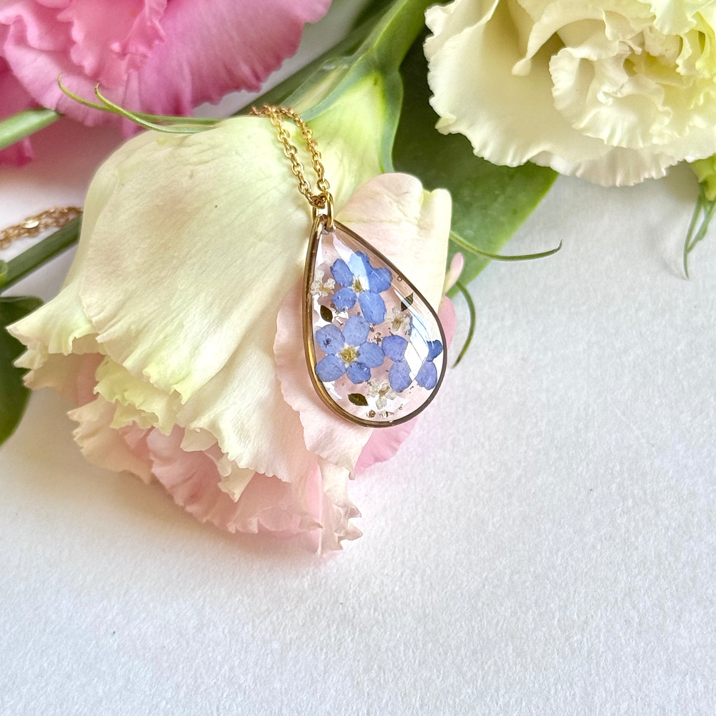 Forget Me Not garden Necklace