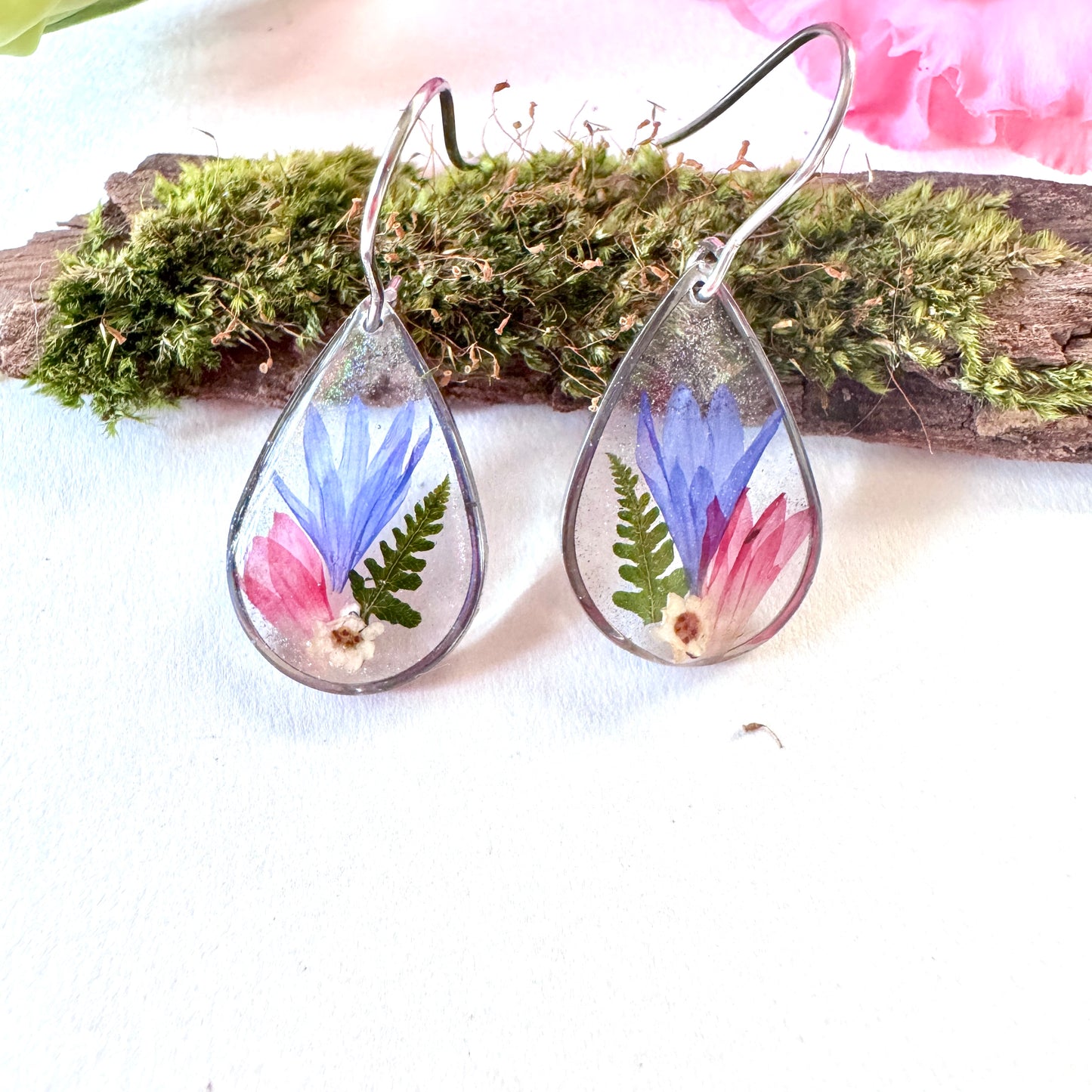 Waxflower and Fern Earrings