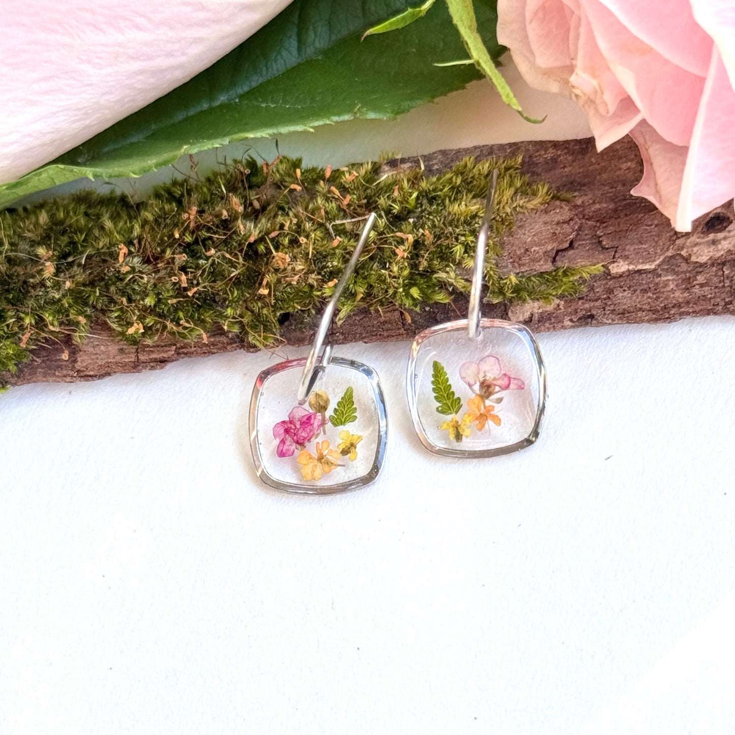 Small silver Holo Earrings