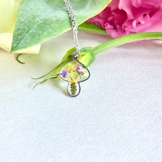 Tiny mushroom necklace