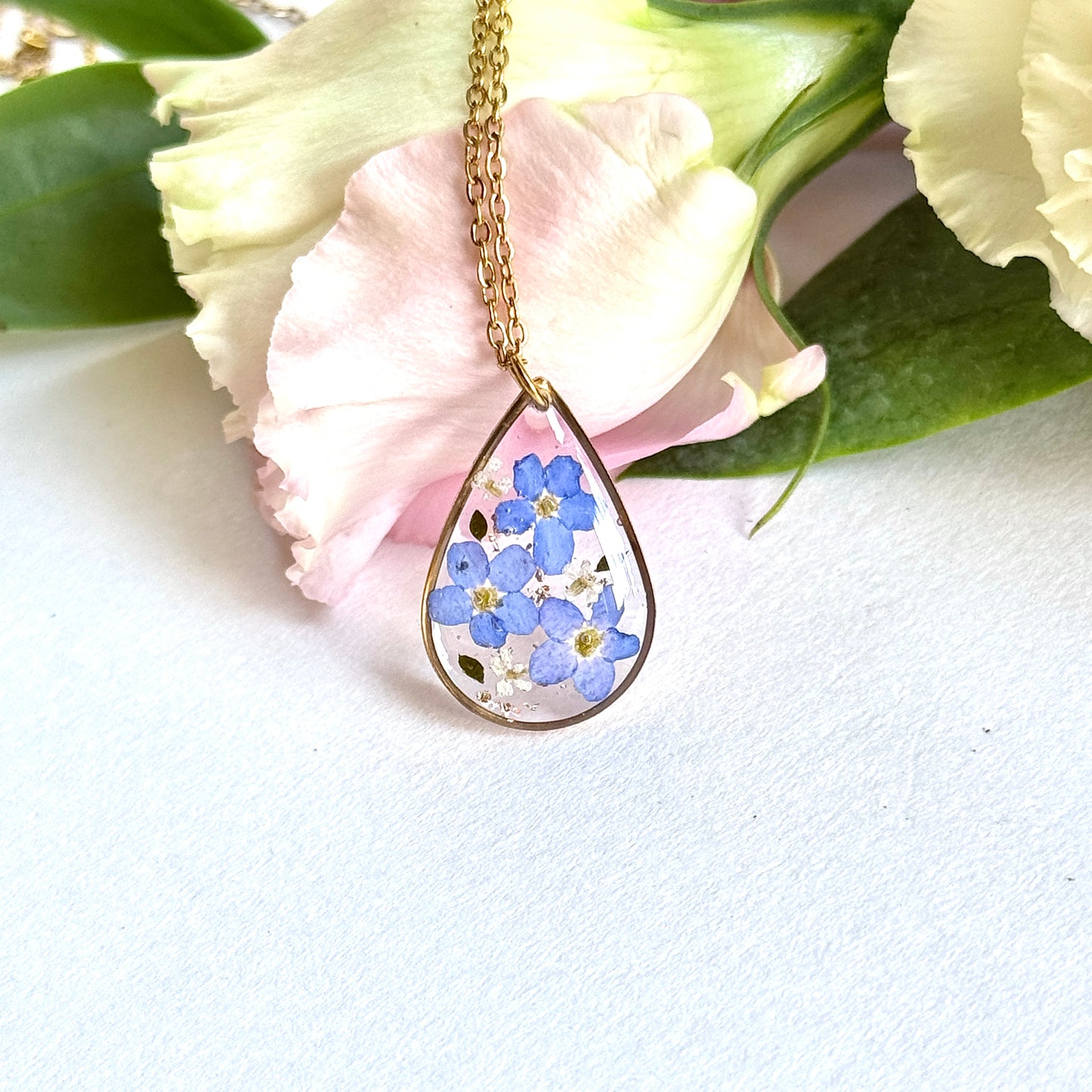 Forget Me Not garden Necklace