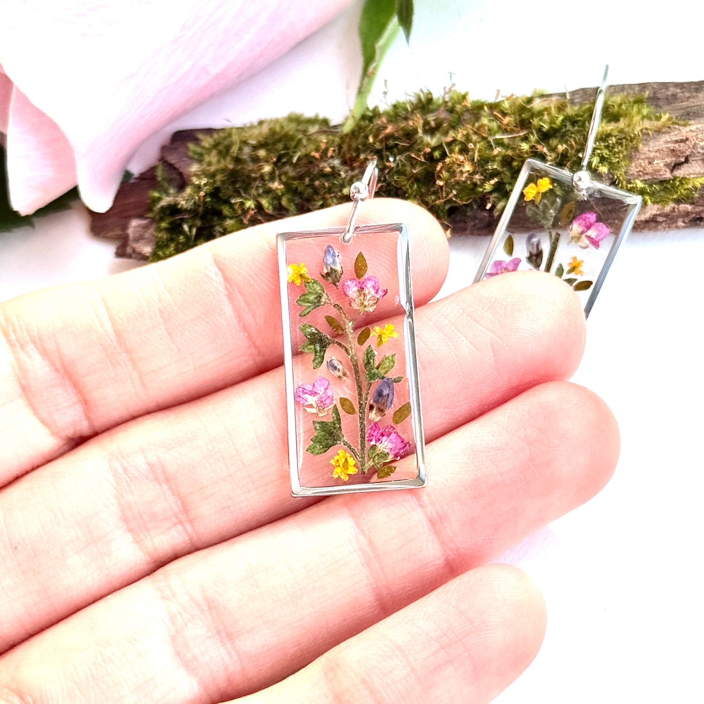 Silver Tree Big Earrings