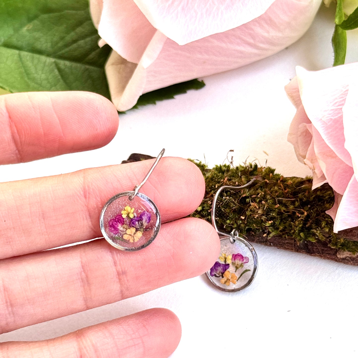 Lobularia Small silver Earrings