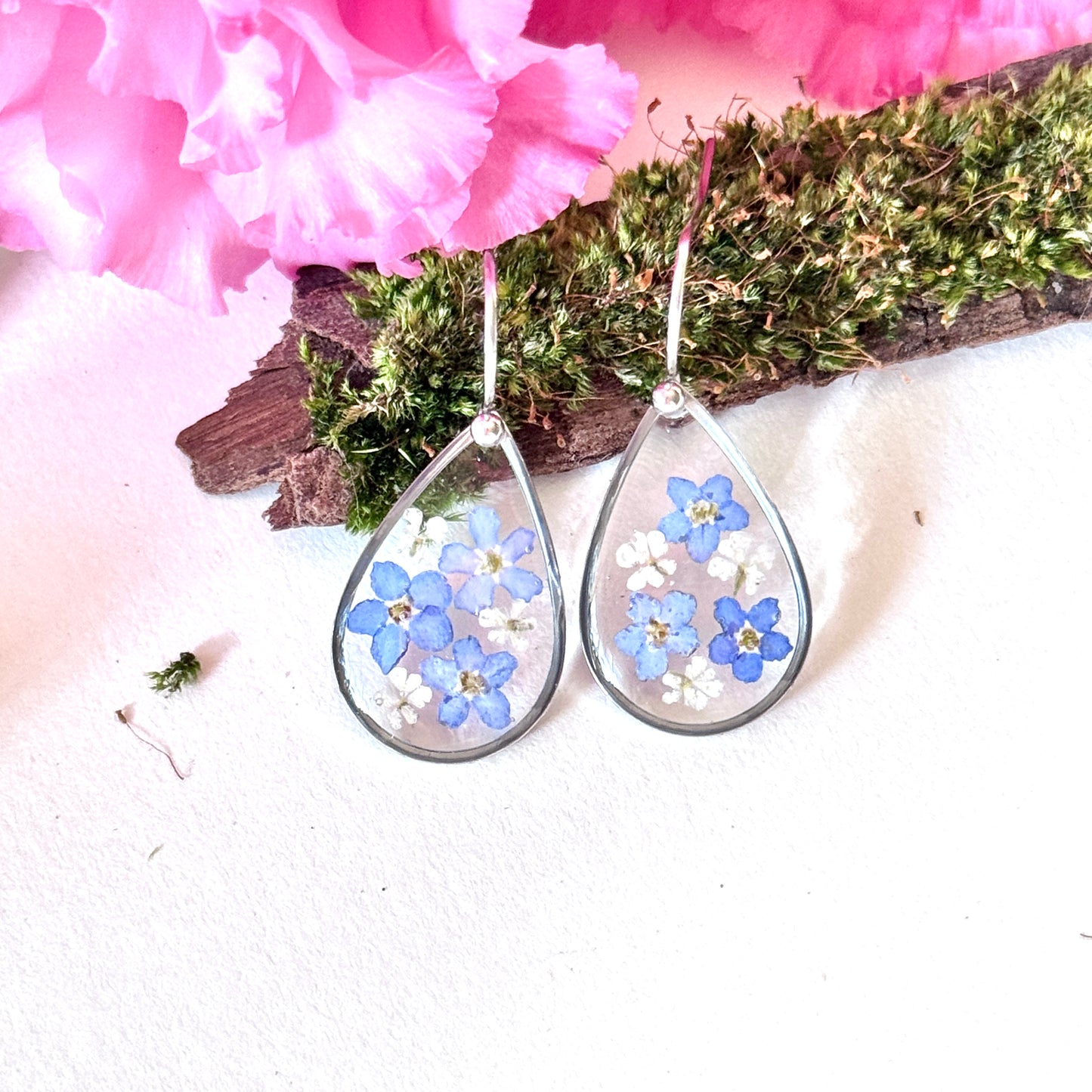Forget me not garden earrings