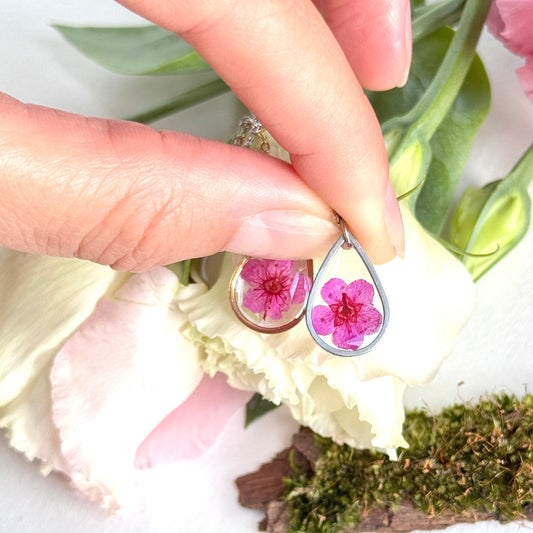 Pink Plum bloosom sml necklace