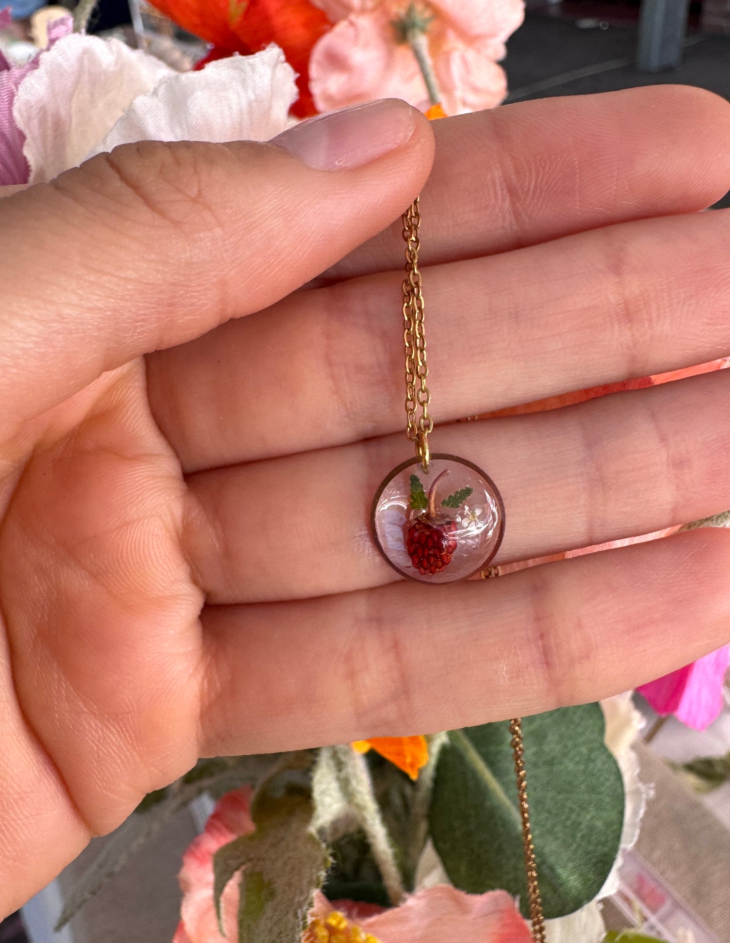 Tiny Strawberry small necklace