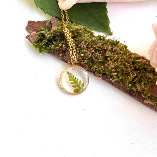 Small Gold Fern Necklace