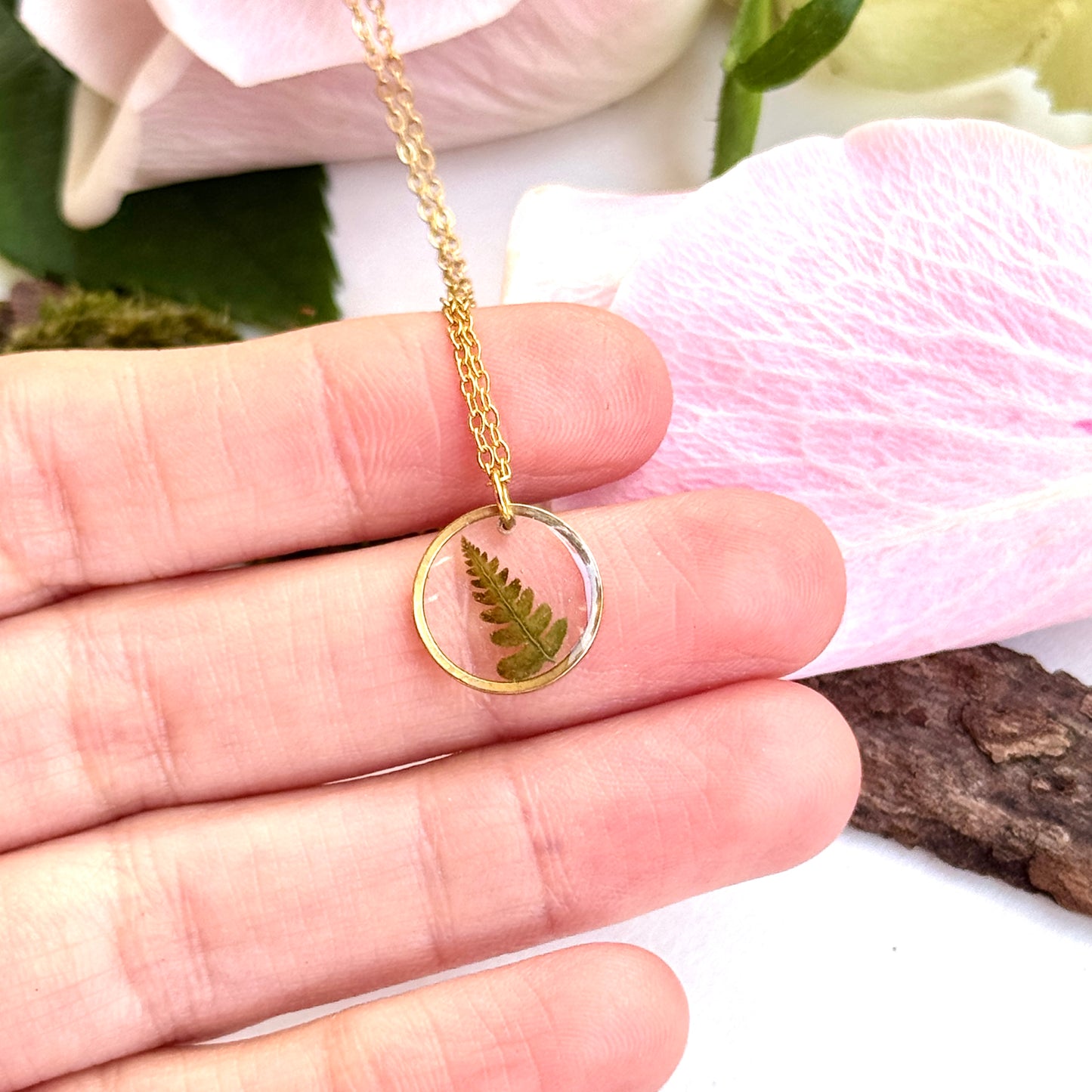 Small Gold Fern Necklace