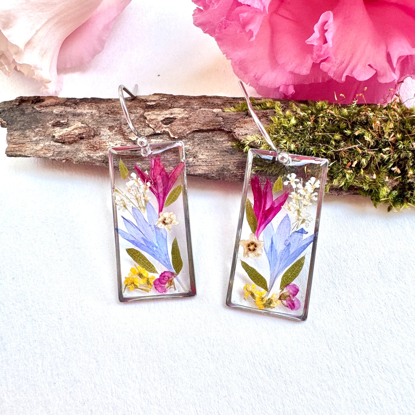Cornflower bouquet Big Earrings