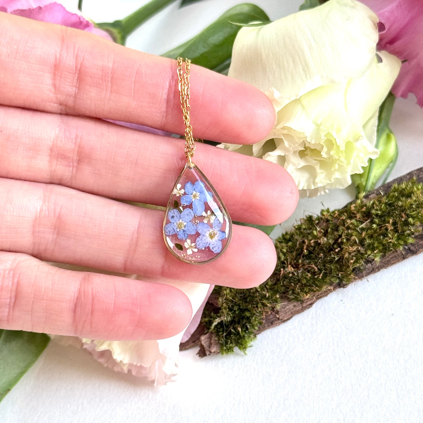 Forget Me Not garden Necklace