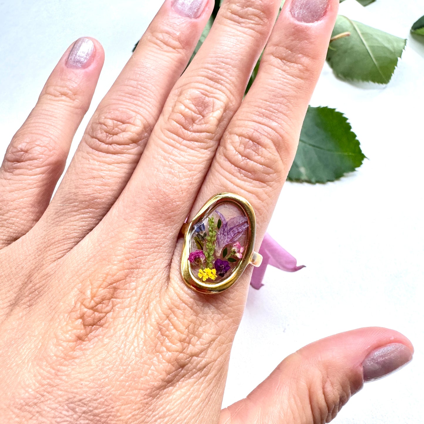 Lilac Cornflower Ring