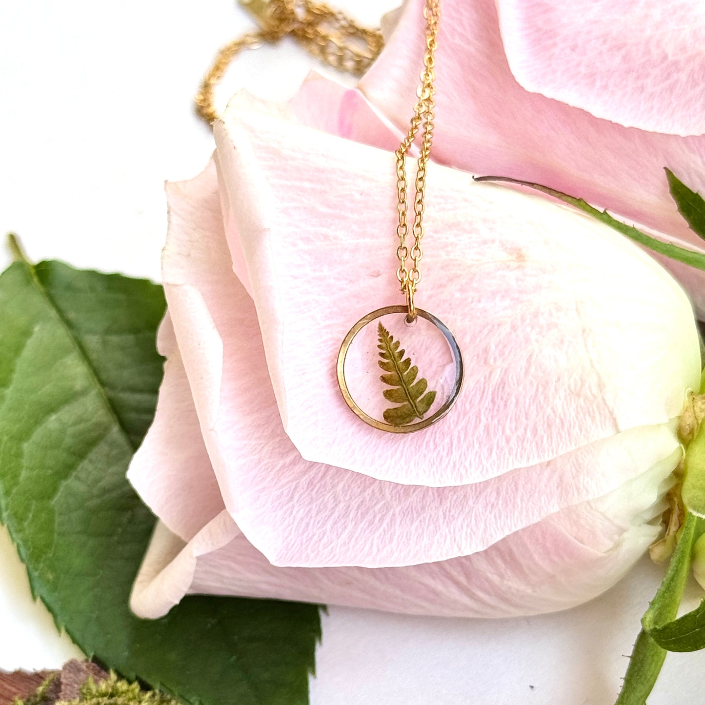 Small Gold Fern Necklace