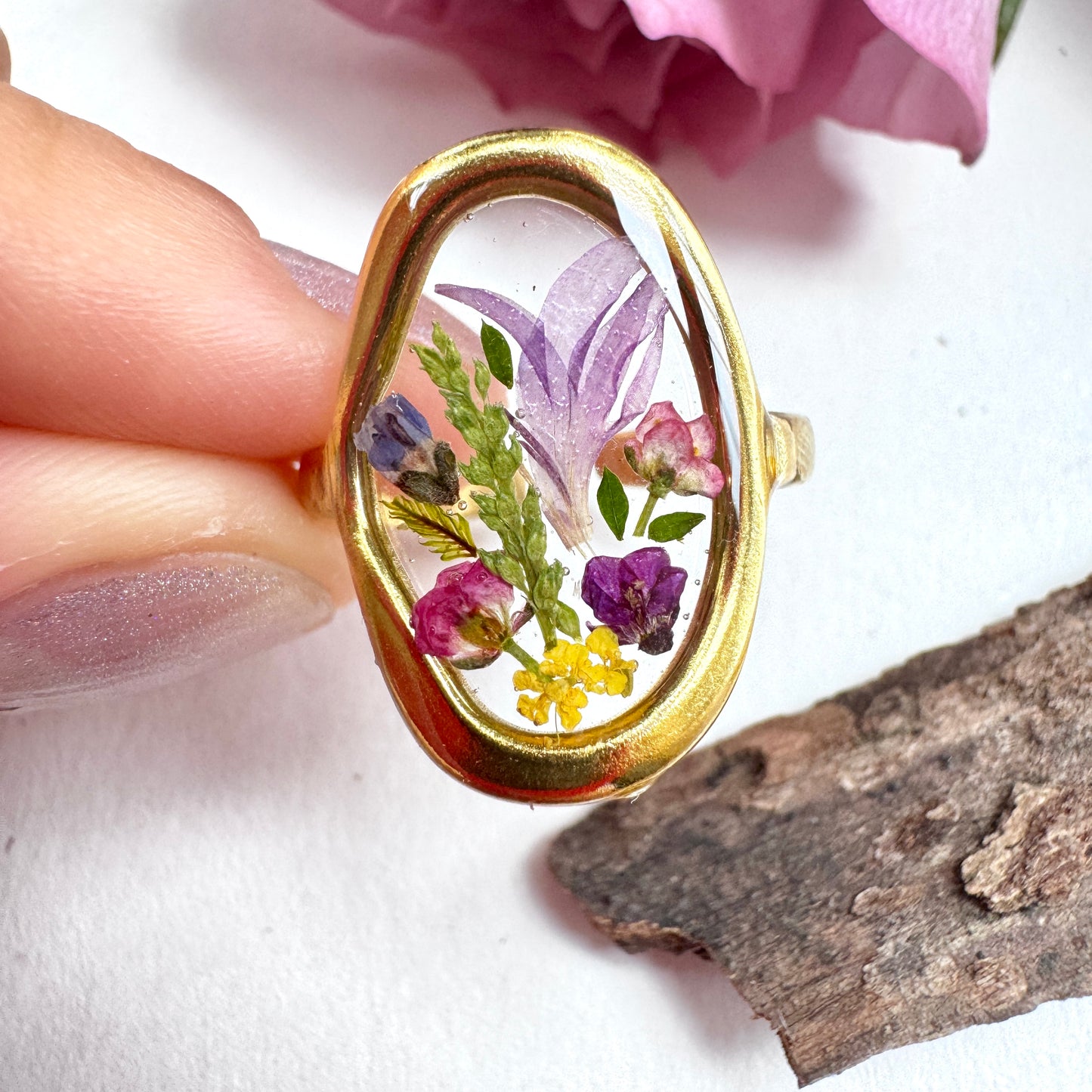 Lilac Cornflower Ring