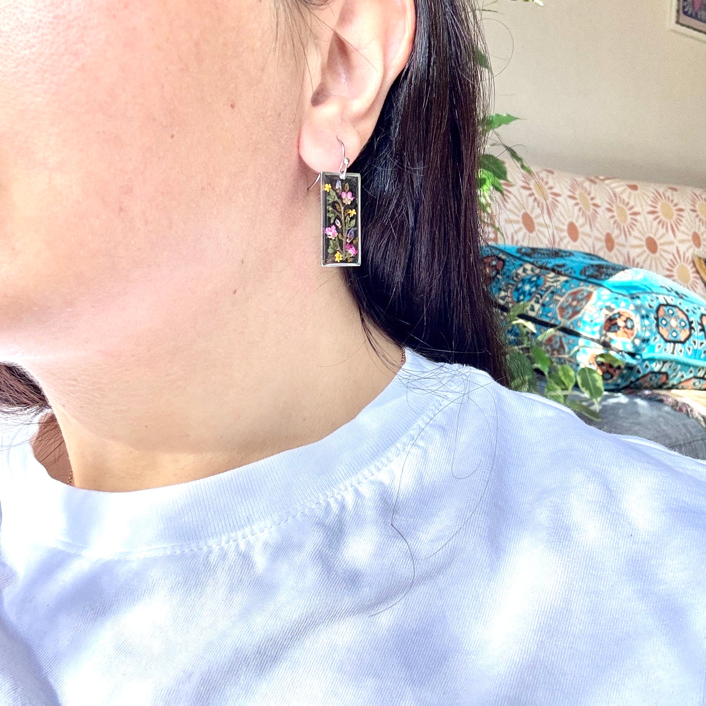 Silver Tree Big Earrings