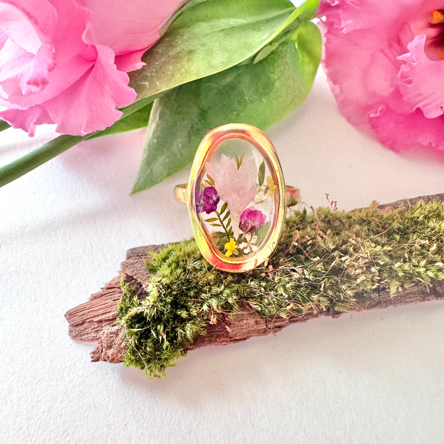 Pink Cornflower Ring