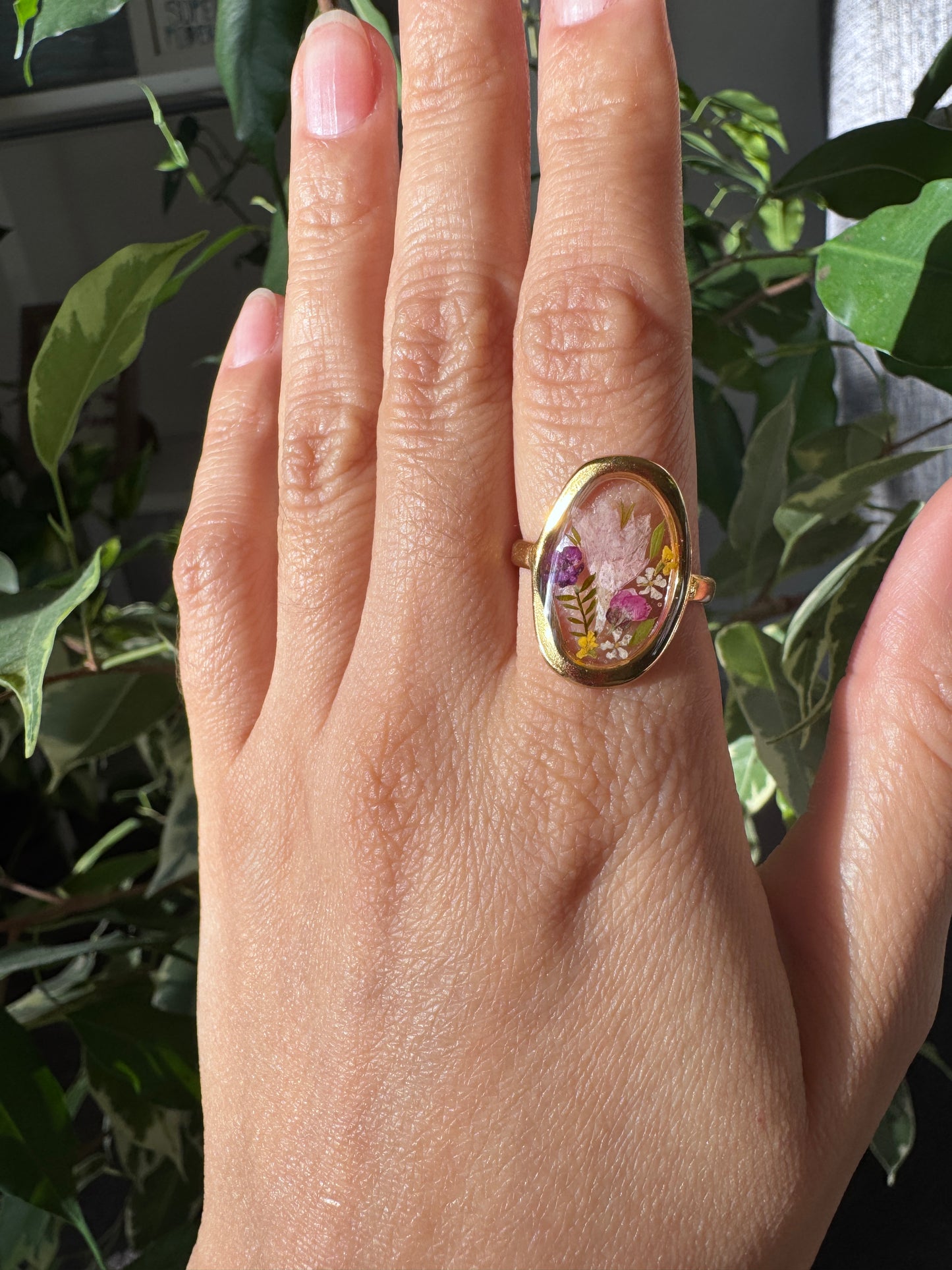Pink Cornflower Ring
