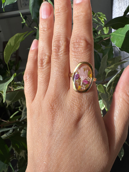 Pink Cornflower Ring