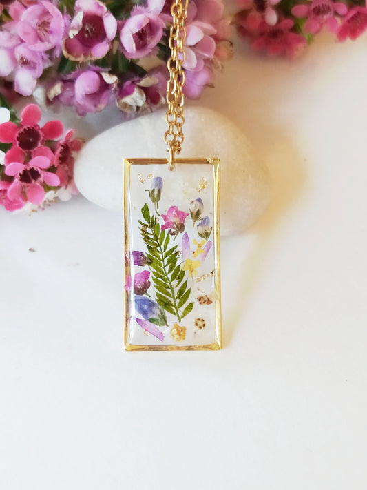 Jacaranda leaf big necklace