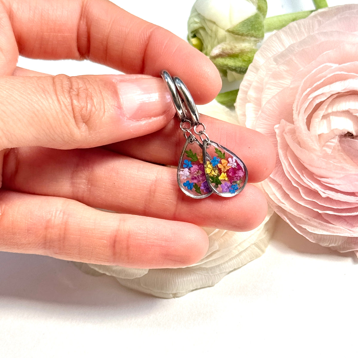 Spring teardrop Cuff Earrings