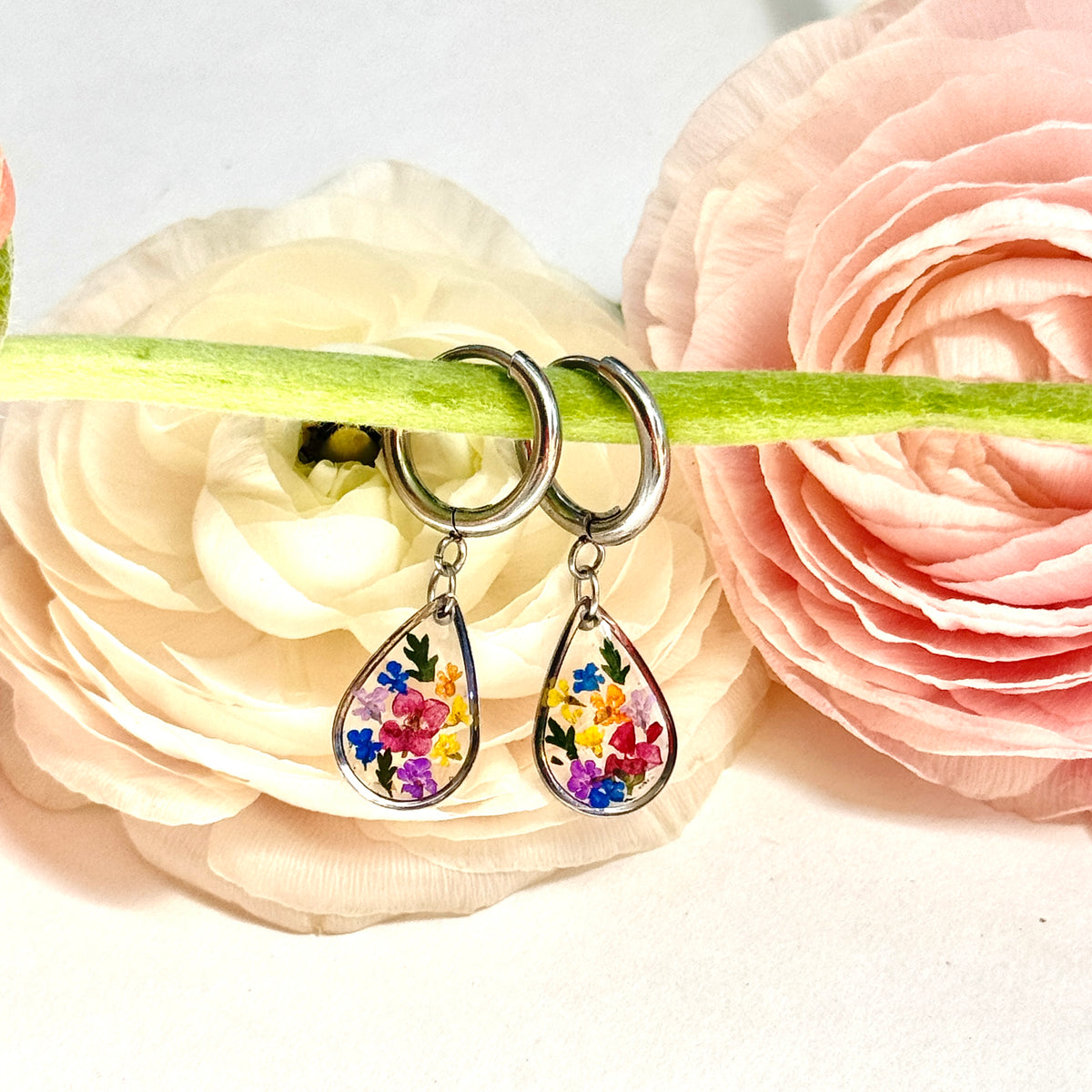 Spring teardrop Cuff Earrings