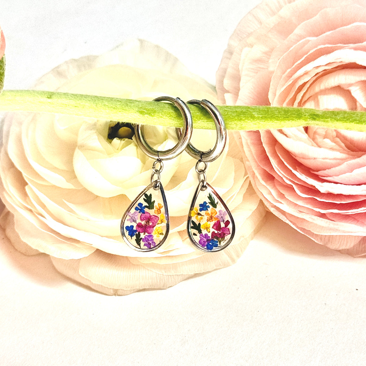 Spring teardrop Cuff Earrings