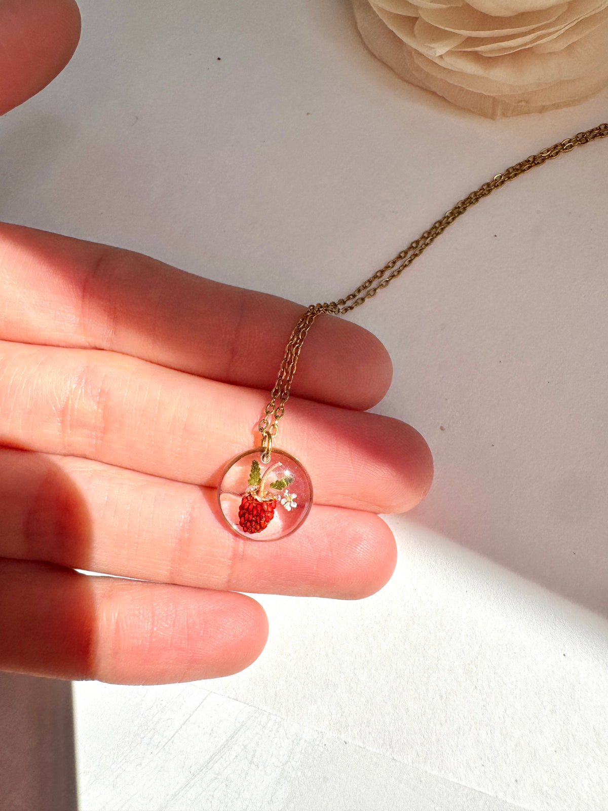 Tiny Strawberry Necklace
