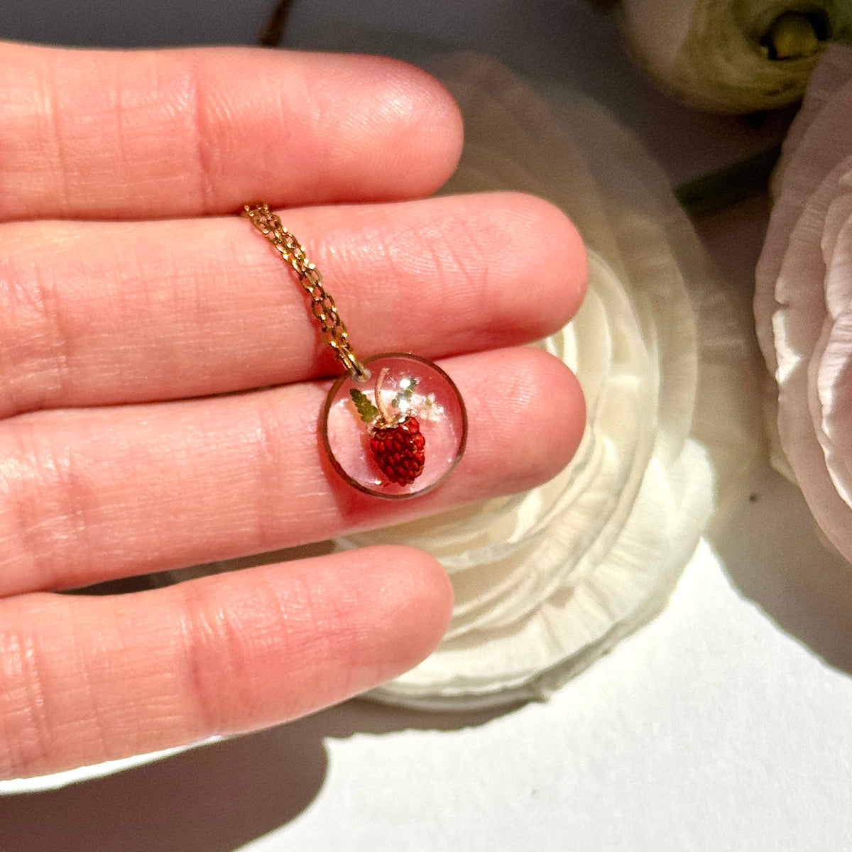 Tiny Strawberry Necklace